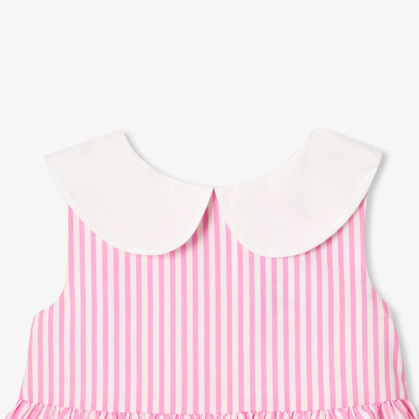 Baby girl sleeveless poplin dress - Pink/Multicolour