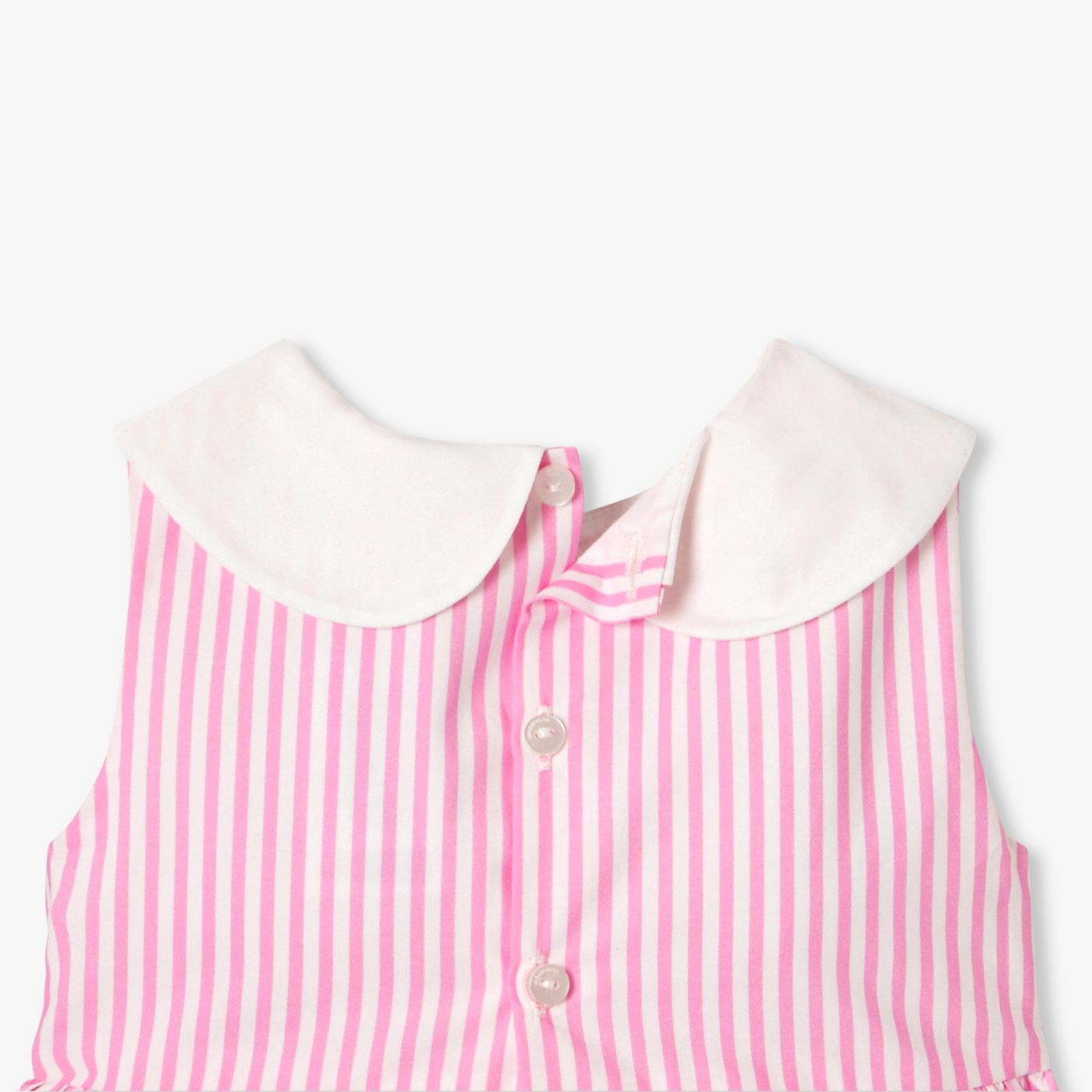 Baby girl sleeveless poplin dress - Pink/Multicolour