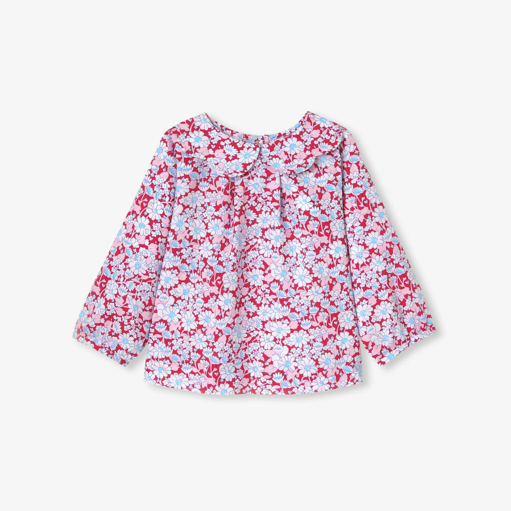 Blouse in Liberty Fabric Baby Girl - Red/Multicolour