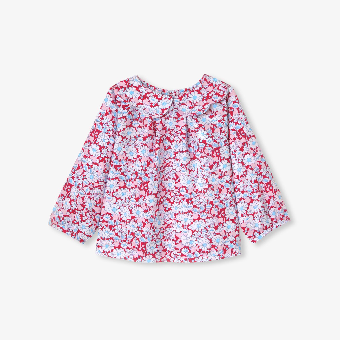 Blouse in Liberty Fabric Baby Girl - Red/Multicolour