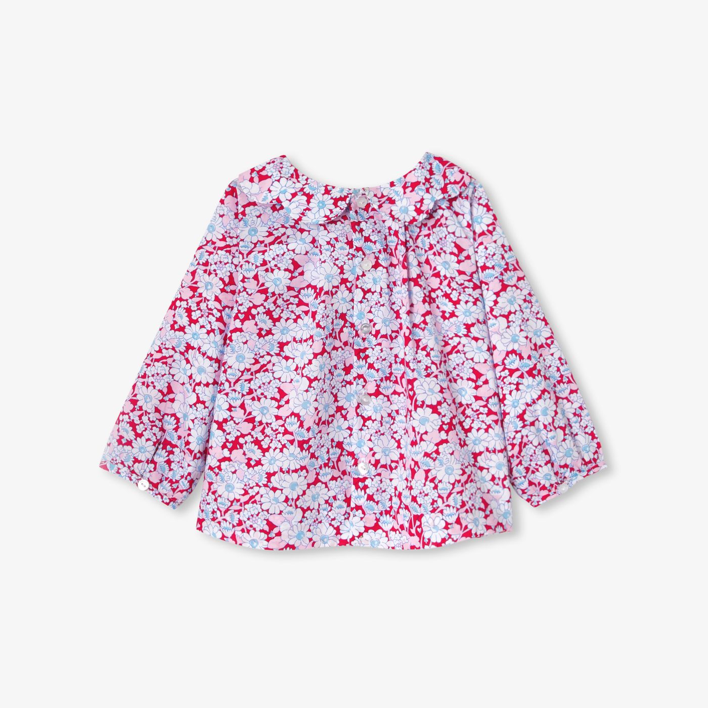 Blouse in Liberty Fabric Baby Girl - Red/Multicolour