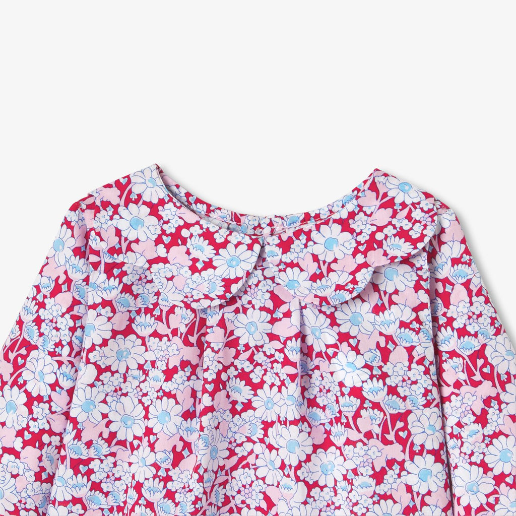 Blouse in Liberty Fabric Baby Girl - Red/Multicolour