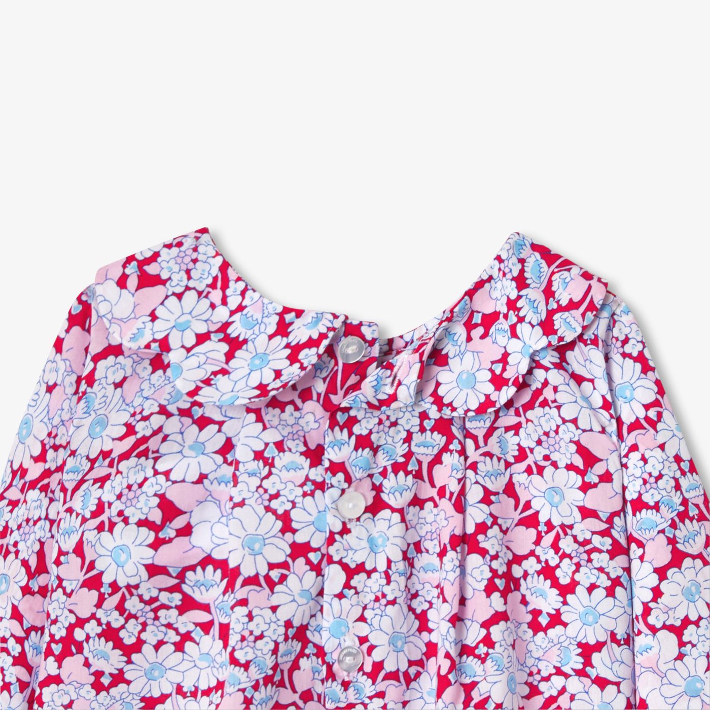 Blouse in Liberty Fabric Baby Girl - Red/Multicolour