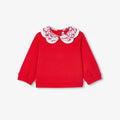 Baby girl sweatshirt with Liberty fabric collar - Jacadi Red