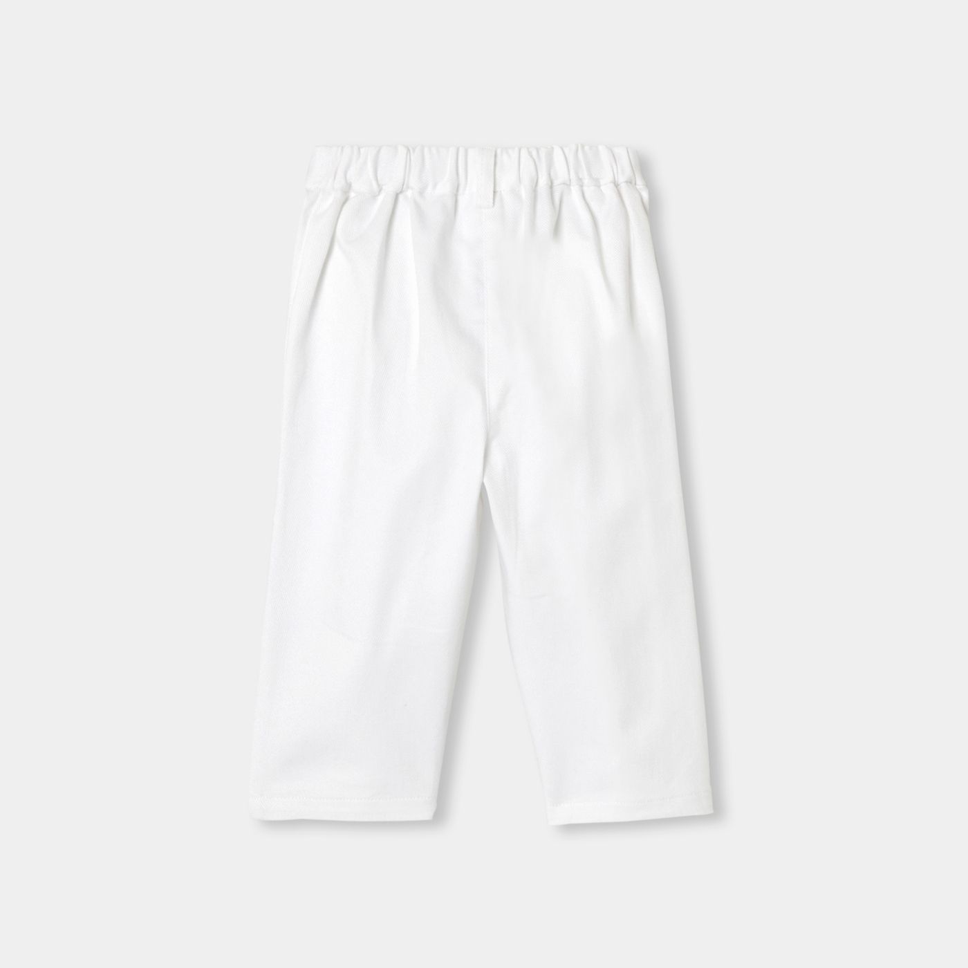 Baby girl cotton twill trousers - White