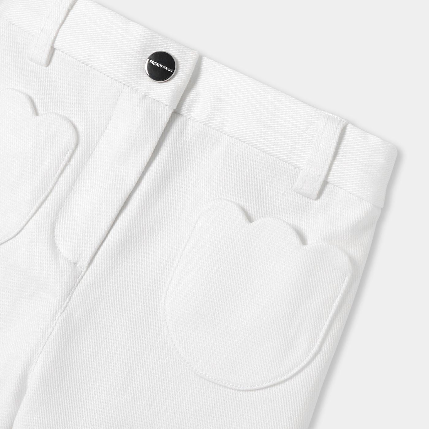 Baby girl cotton twill trousers - White