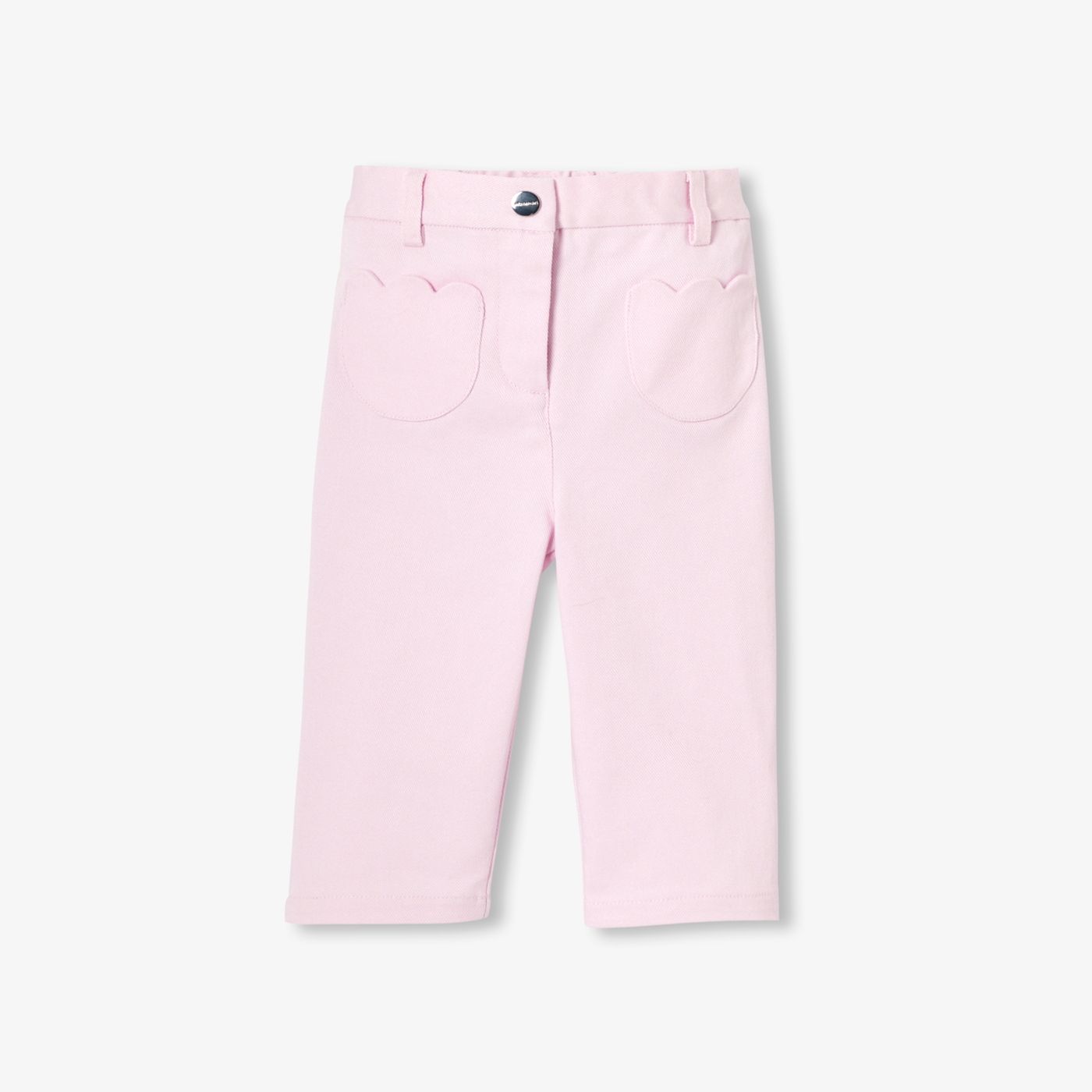 Baby girl cotton twill trousers - Pale Pink Jacadi