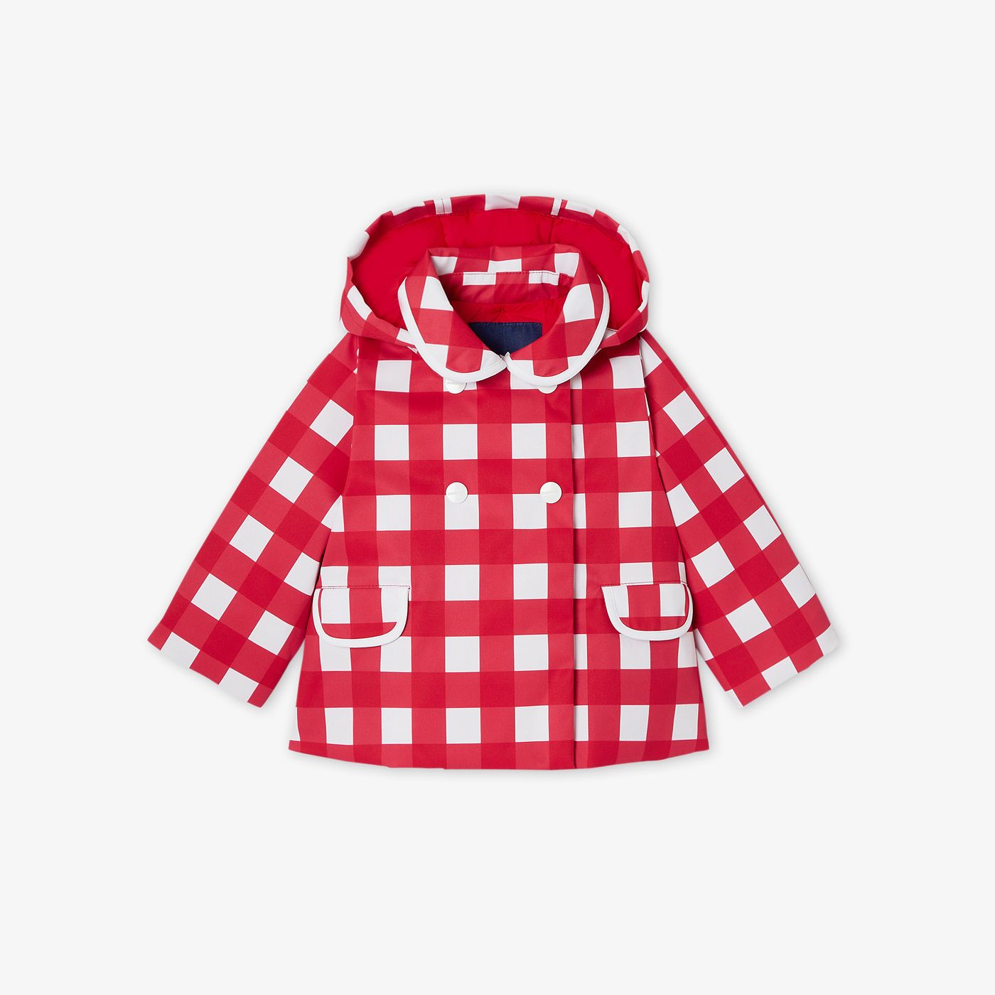 Soprdress a Quadrettini Baby Girl - White/Red