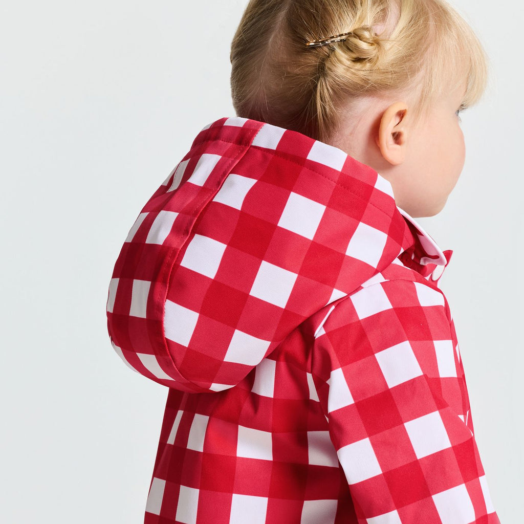 Soprdress a Quadrettini Baby Girl - White/Red