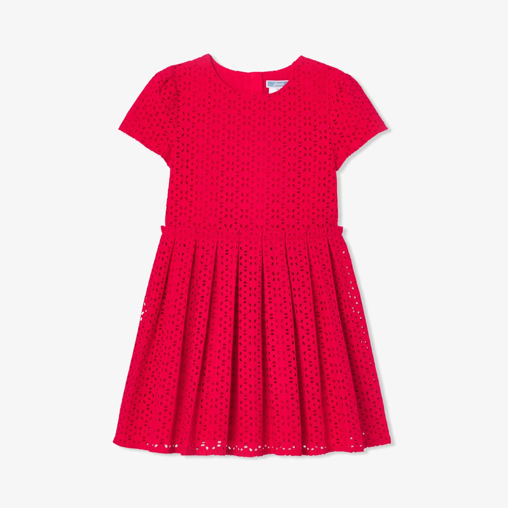 Dress With Broderie Anglaise Girl - Rosso Jacadi