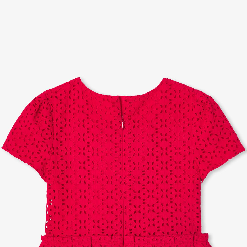 Dress With Broderie Anglaise Girl - Rosso Jacadi