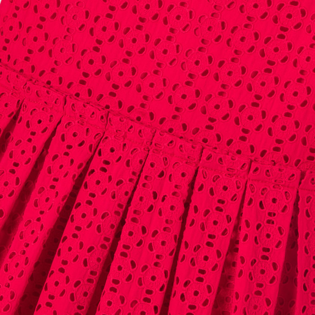 Dress With Broderie Anglaise Girl - Rosso Jacadi