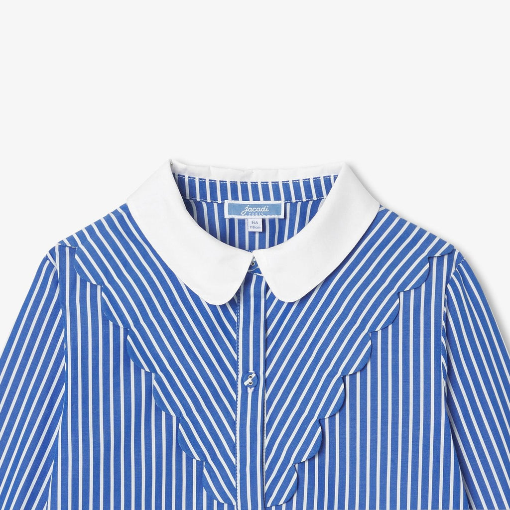 Shirt Striped in Popeline Girl - Blue/White