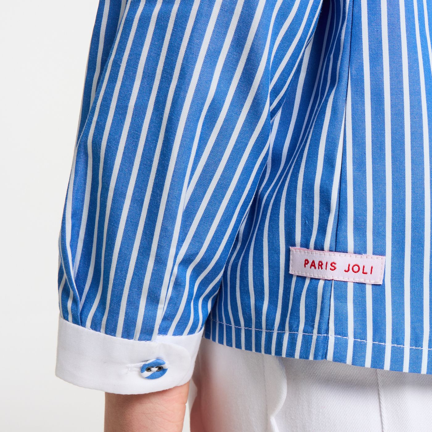 Shirt Striped in Popeline Girl - Blue/White
