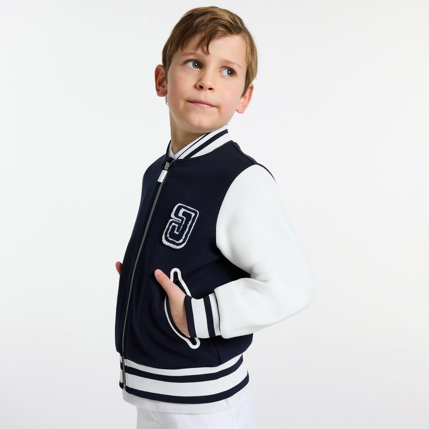 Jacket Teddy Boy - Navy Blue/Ecru