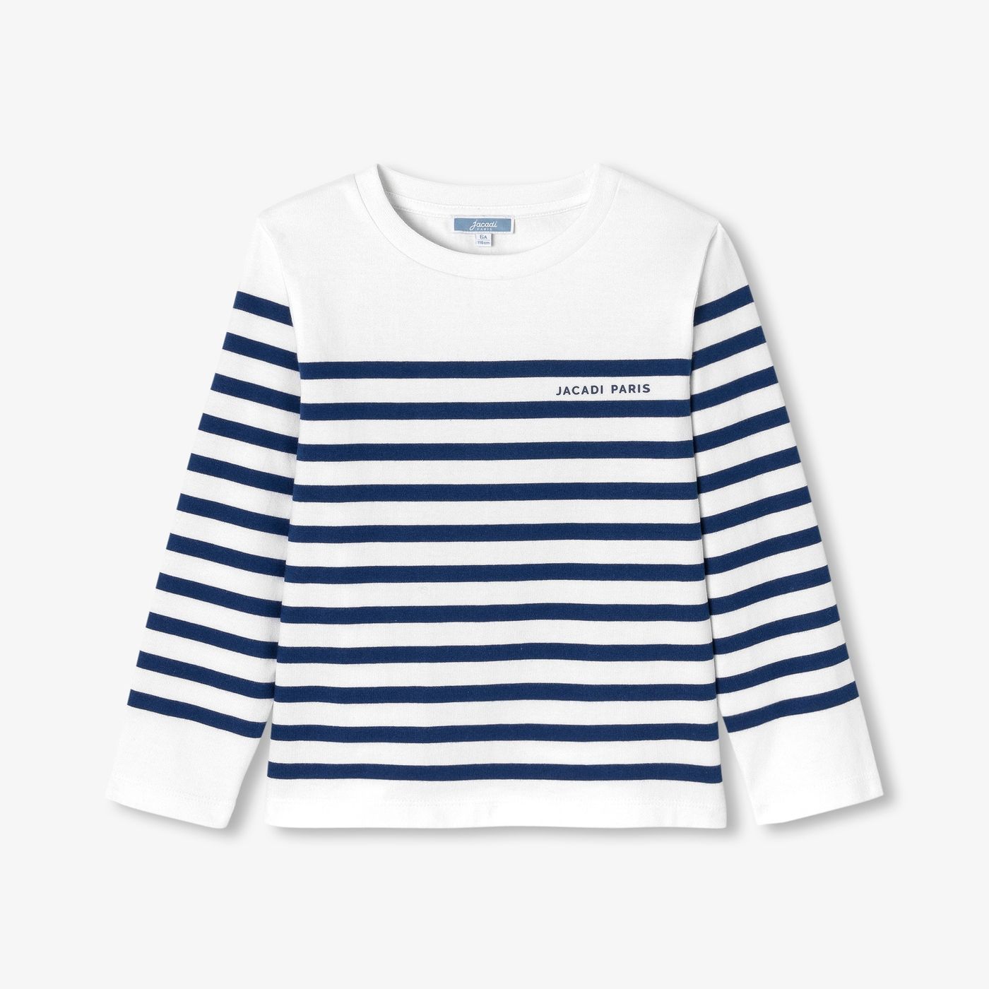 Boy cotton jersey sailor-style T-shirt - White/Light Blue