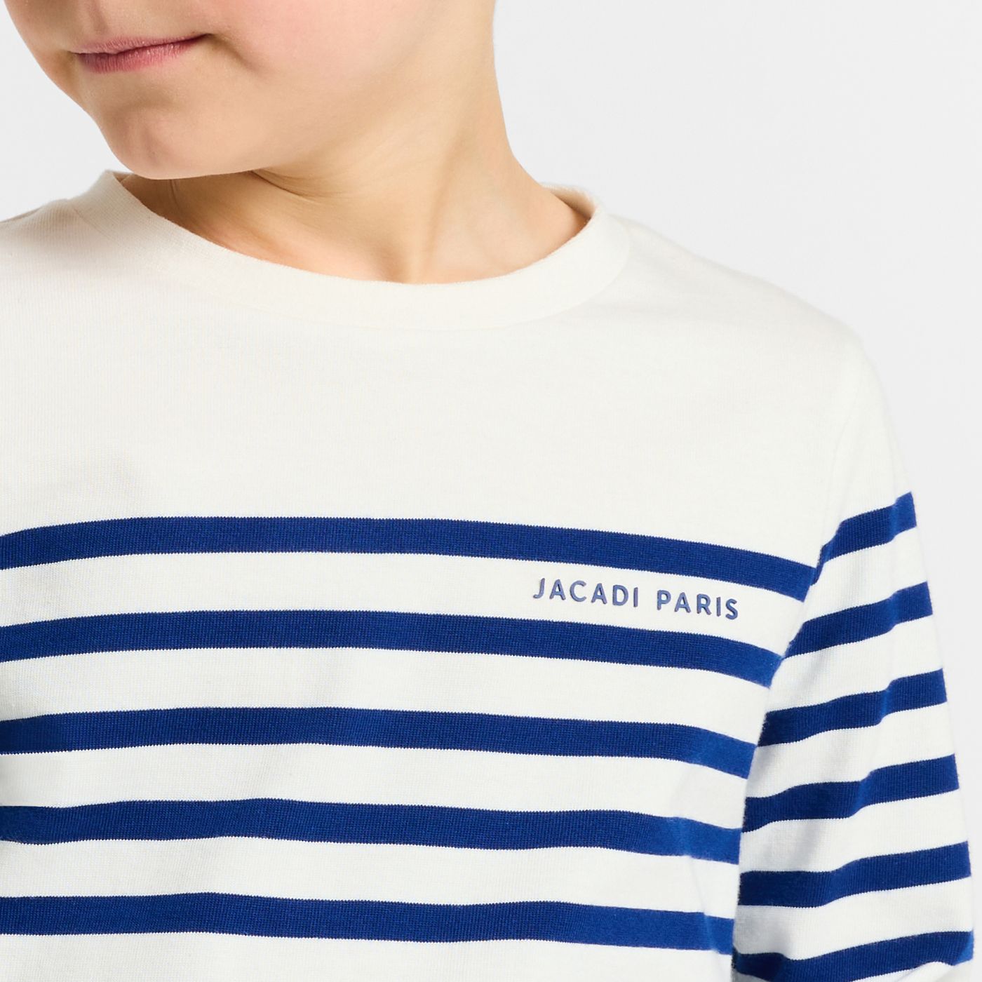 Boy cotton jersey sailor-style T-shirt - White/Light Blue