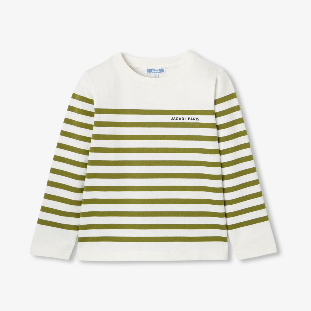 Boy cotton jersey sailor-style T-shirt - White/Green