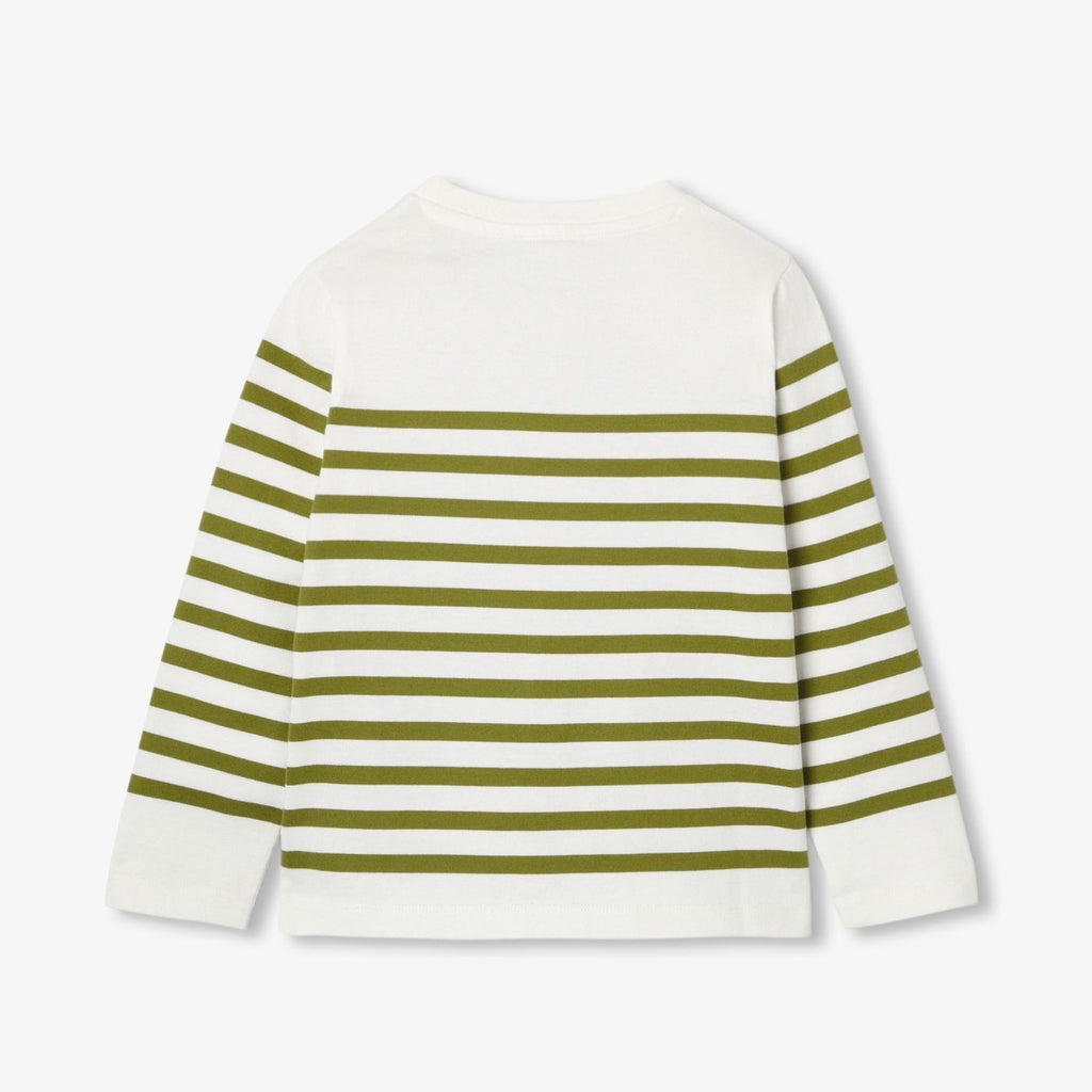 Boy cotton jersey sailor-style T-shirt - White/Green