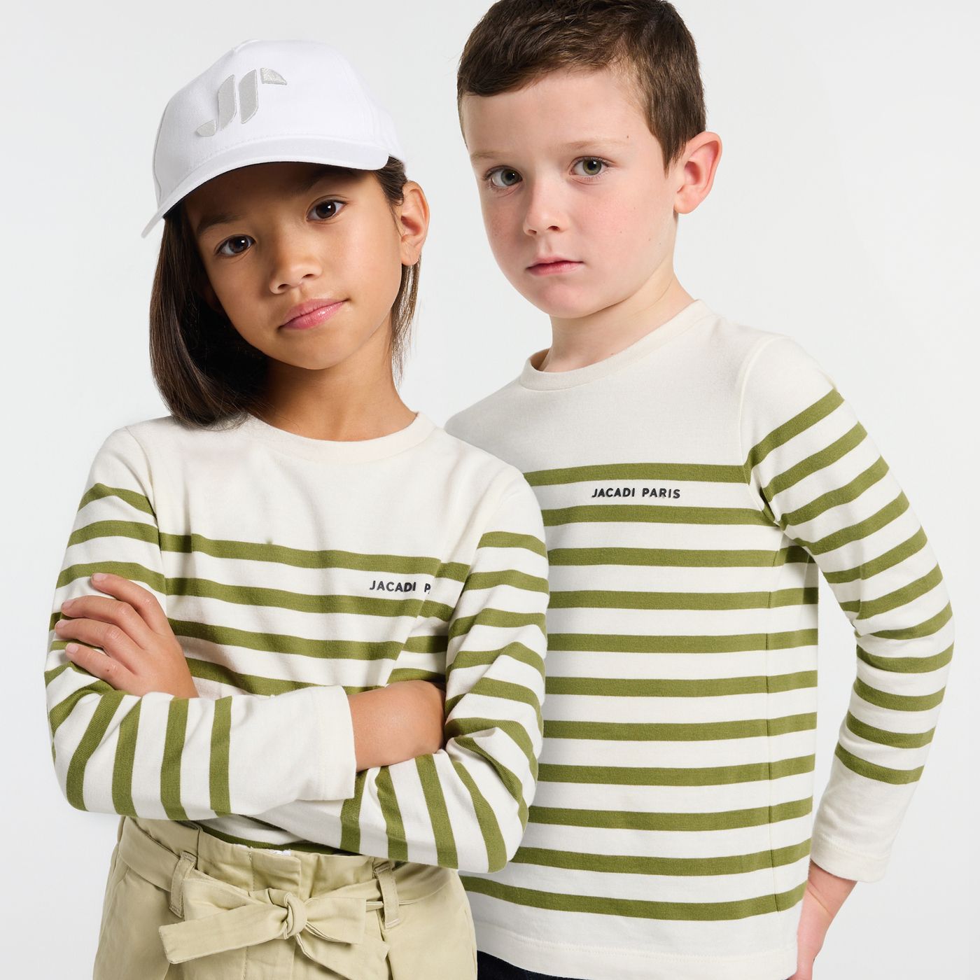 Boy cotton jersey sailor-style T-shirt - White/Green