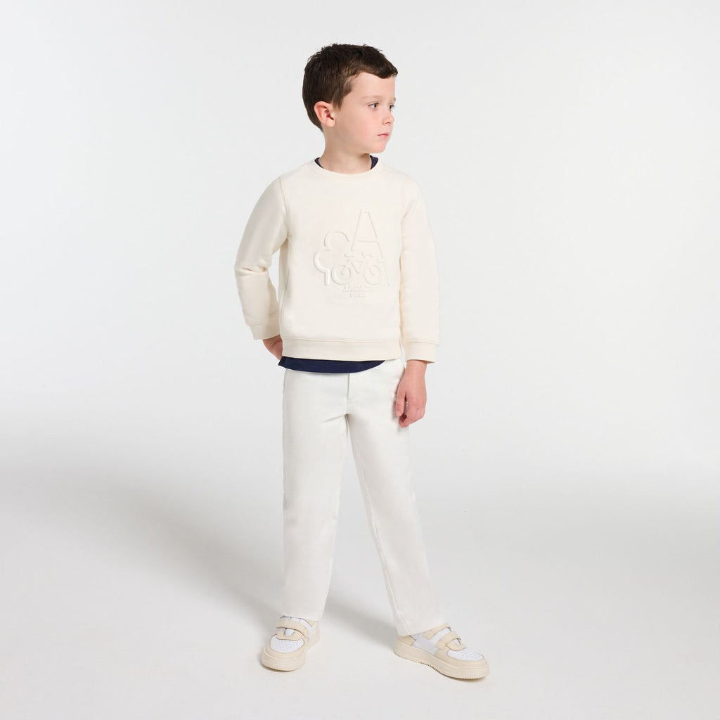 Boy straight twill trousers - Ecru