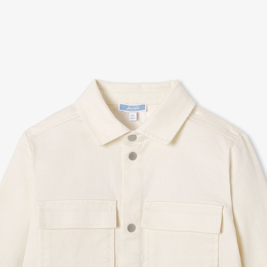 Shirt Overshirt in Sargia Di Cotton Boy - Ecru