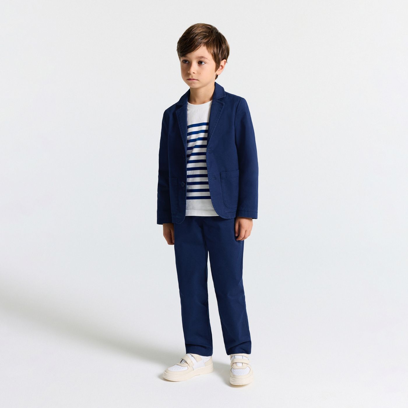 Jacket in Twill Leggero Boy - Blu Cobalto