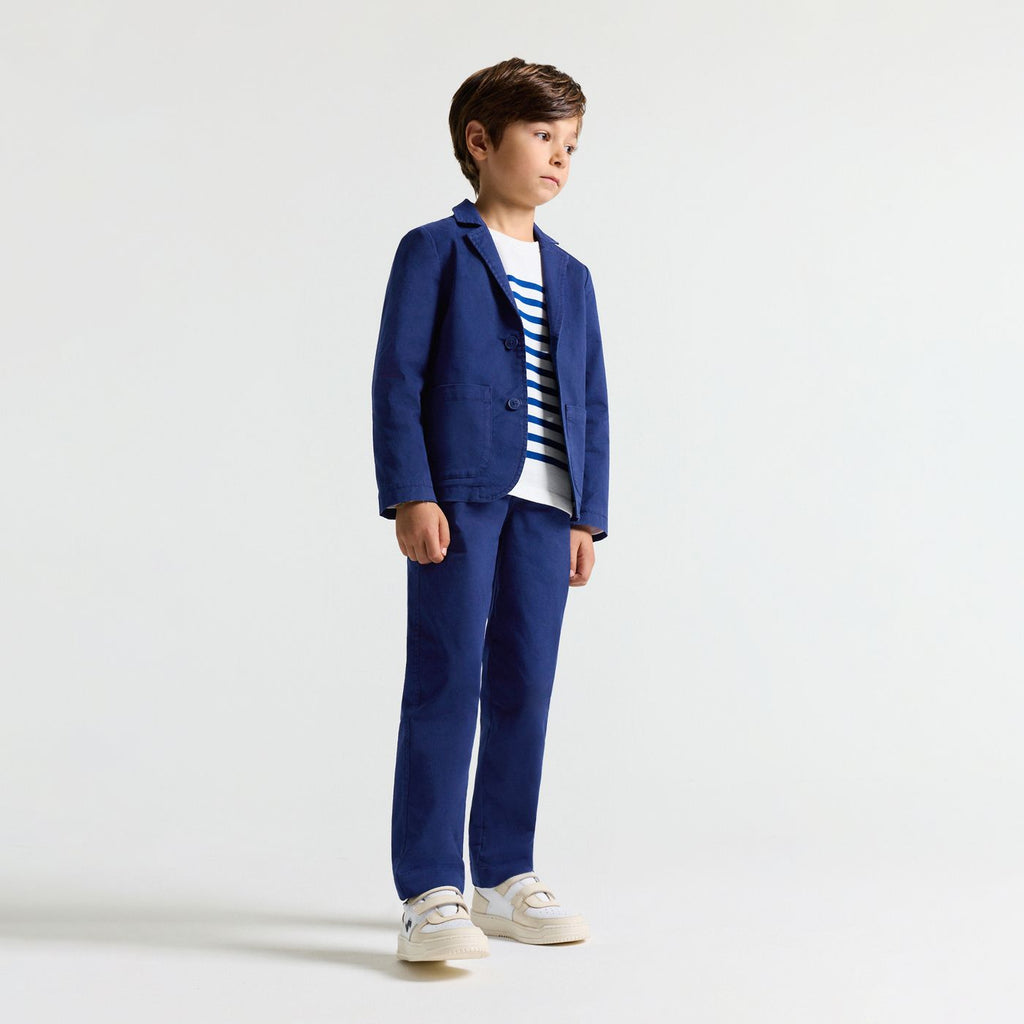 Boy straight trousers in lightweight twill - Cobalt Blue