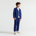 Boy straight trousers in lightweight twill - Cobalt Blue