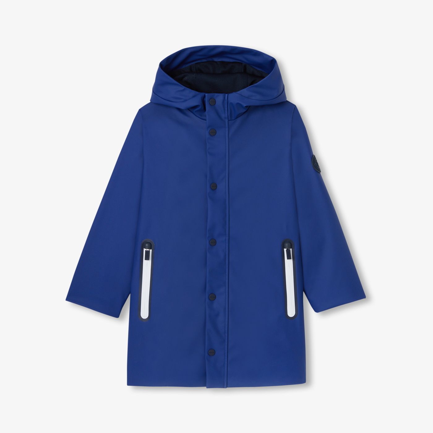 Parka Idrorepellente Effetto Cerato Boy - Blu Cobalto