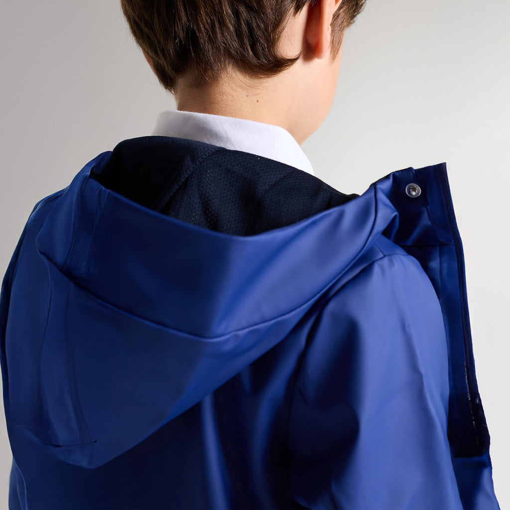 Parka Idrorepellente Effetto Cerato Boy - Blu Cobalto