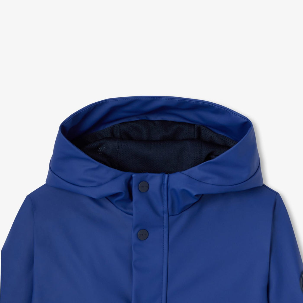 Parka Idrorepellente Effetto Cerato Boy - Blu Cobalto