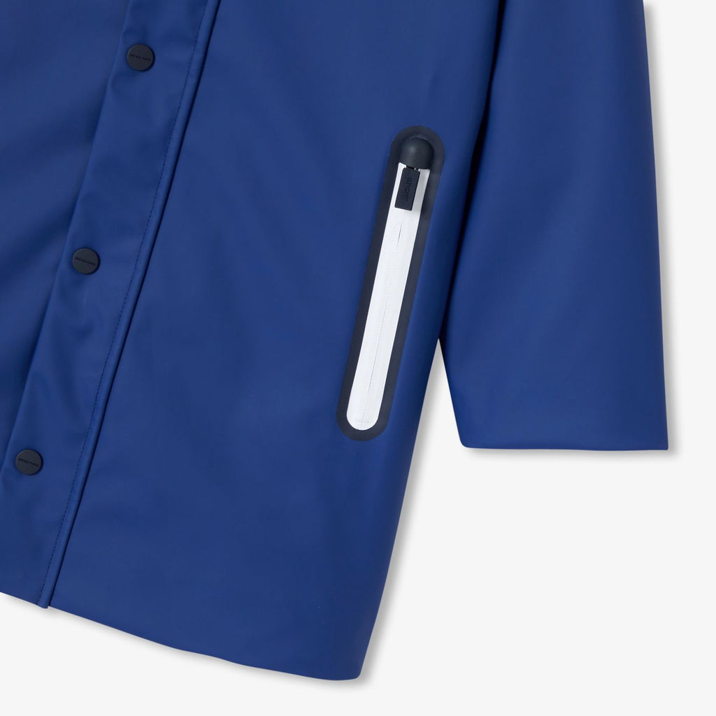 Parka Idrorepellente Effetto Cerato Boy - Blu Cobalto