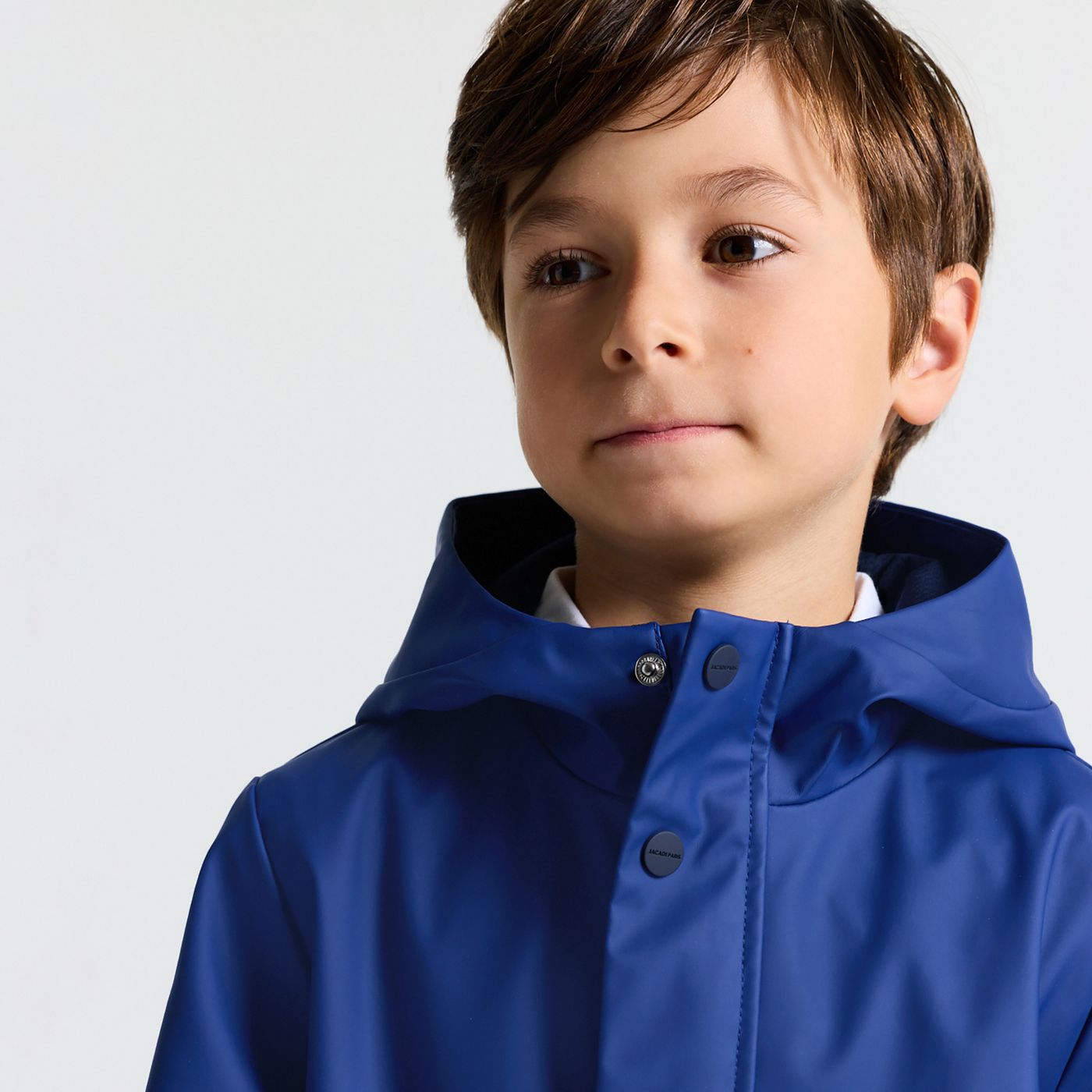 Parka Idrorepellente Effetto Cerato Boy - Blu Cobalto