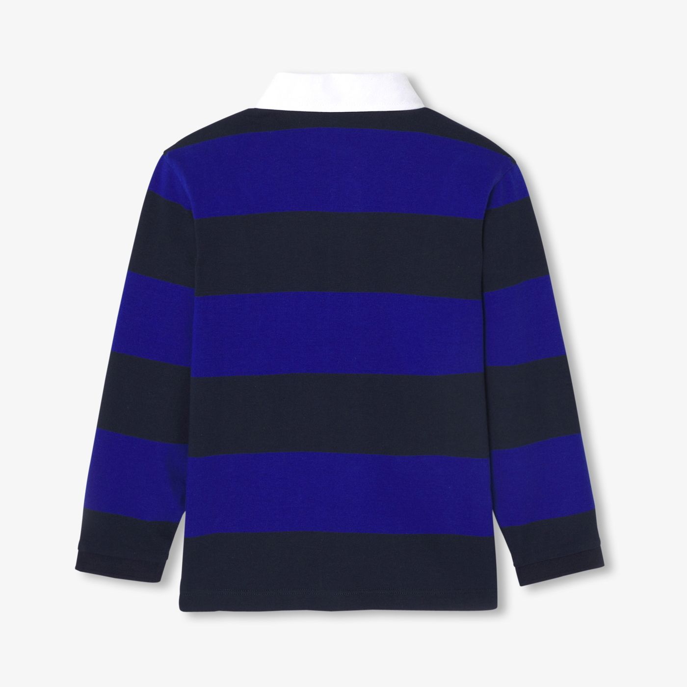 Boy long-sleeved rugby polo shirt - Navy Blue/Light Blue