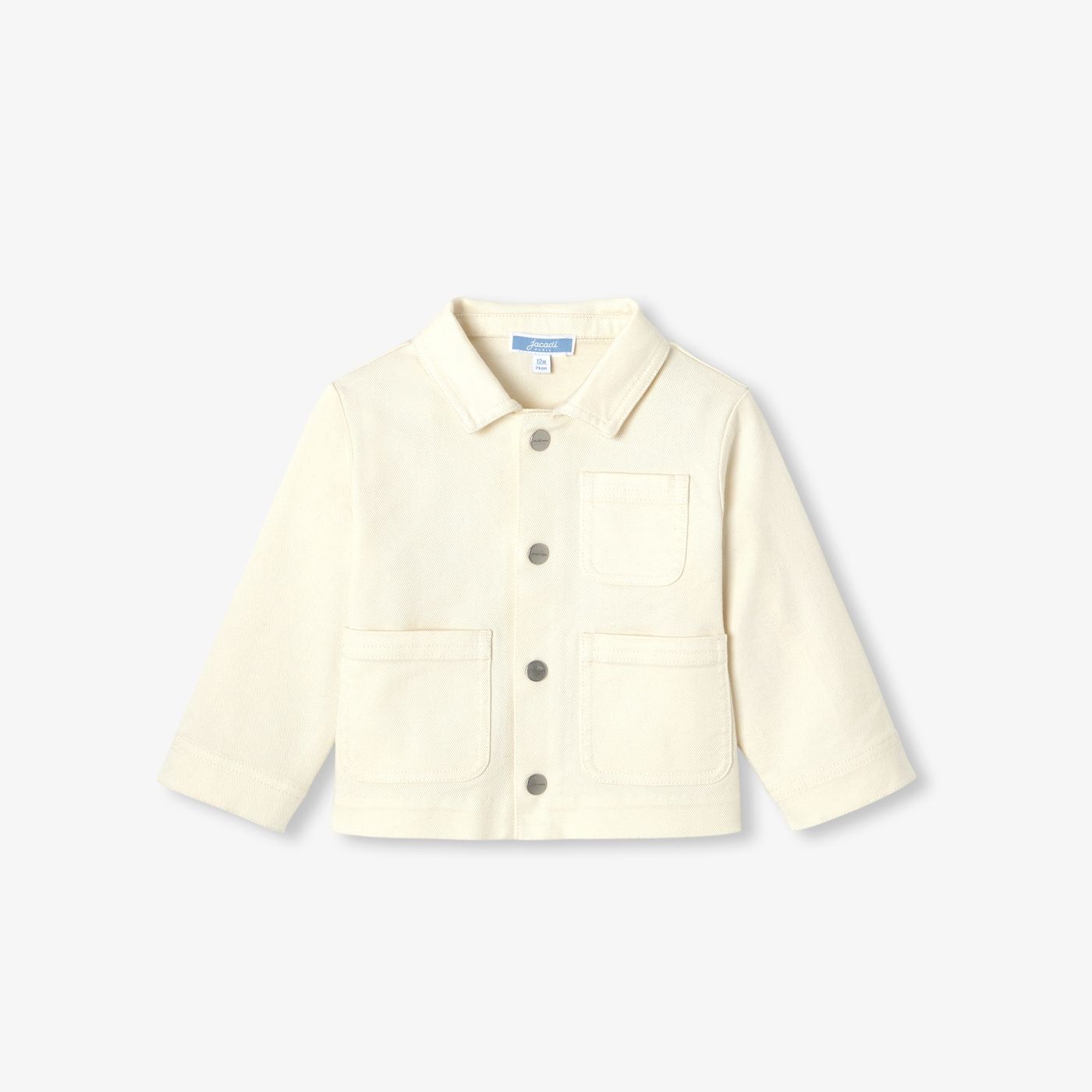 Jacket Worker in Cotton Baby Boy - Ecru