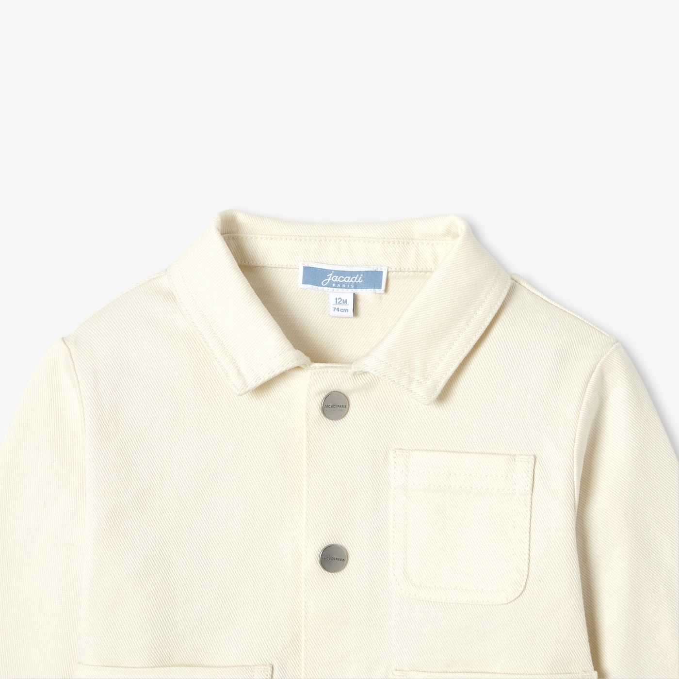 Jacket Worker in Cotton Baby Boy - Ecru