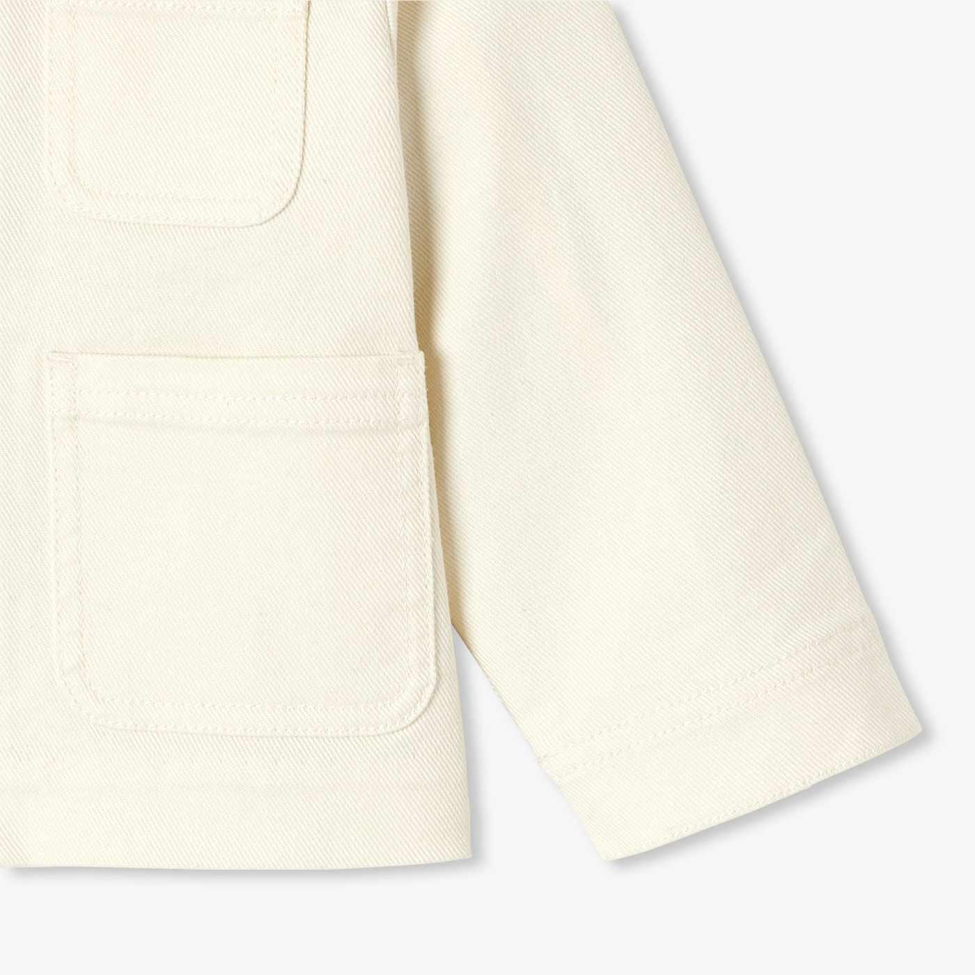 Jacket Worker in Cotton Baby Boy - Ecru