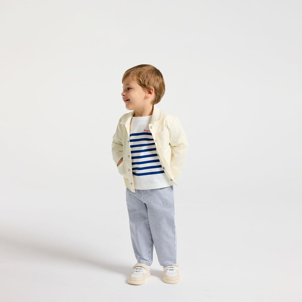 Jacket Worker in Cotton Baby Boy - Ecru