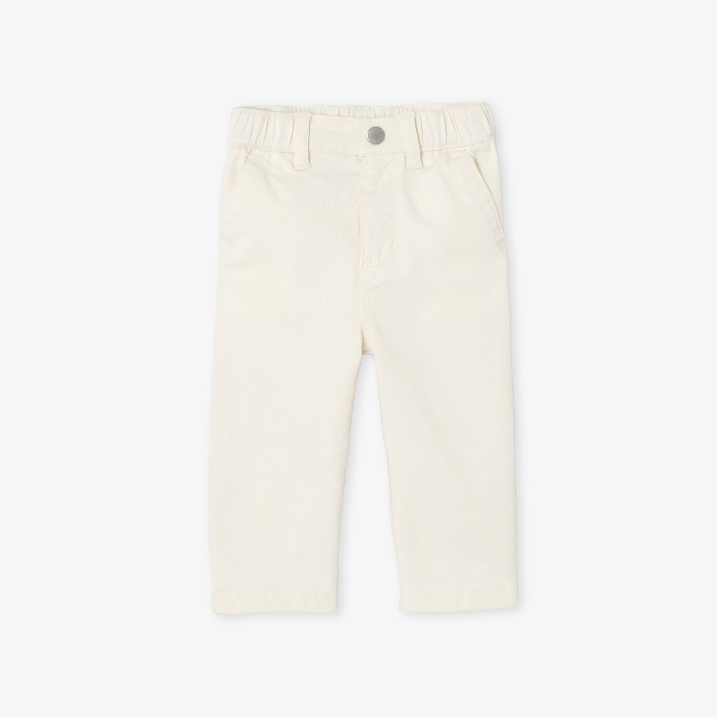 Baby boy twill trousers - Ecru