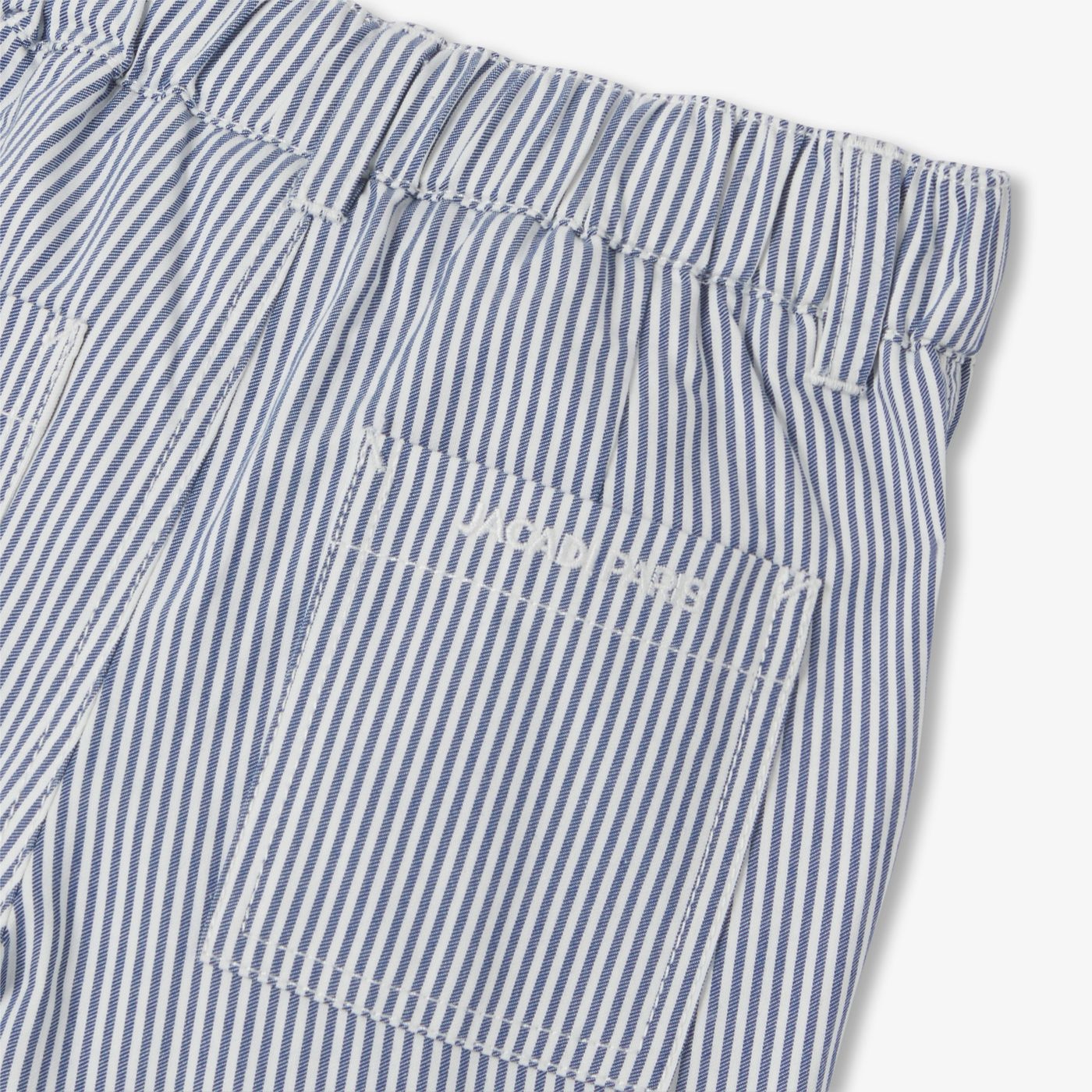 Baby boy striped twill trousers - White/Light Blue