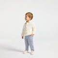 Baby boy striped twill trousers - White/Light Blue