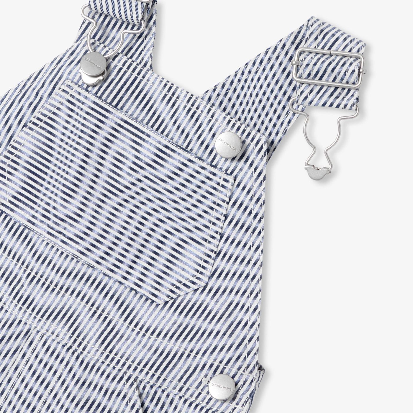 Baby boy striped twill dungarees - White/Light Blue