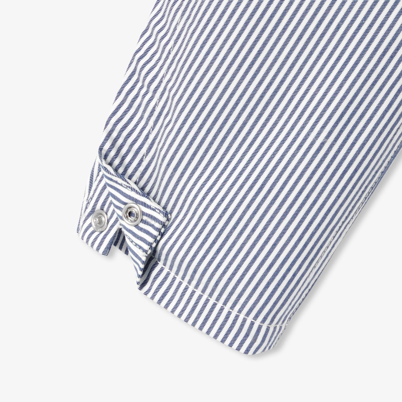 Baby boy striped twill dungarees - White/Light Blue