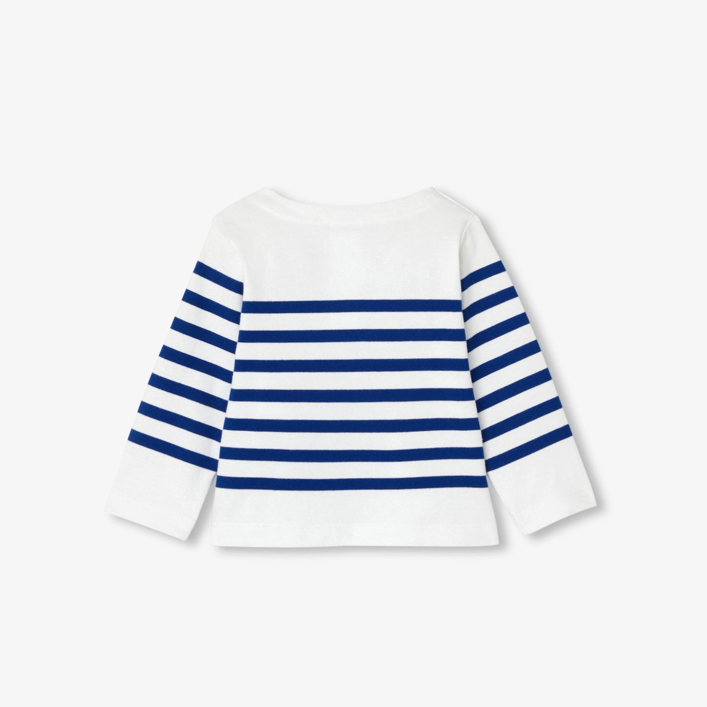 Baby boy cotton sailor-style T-shirt - White/Light Blue