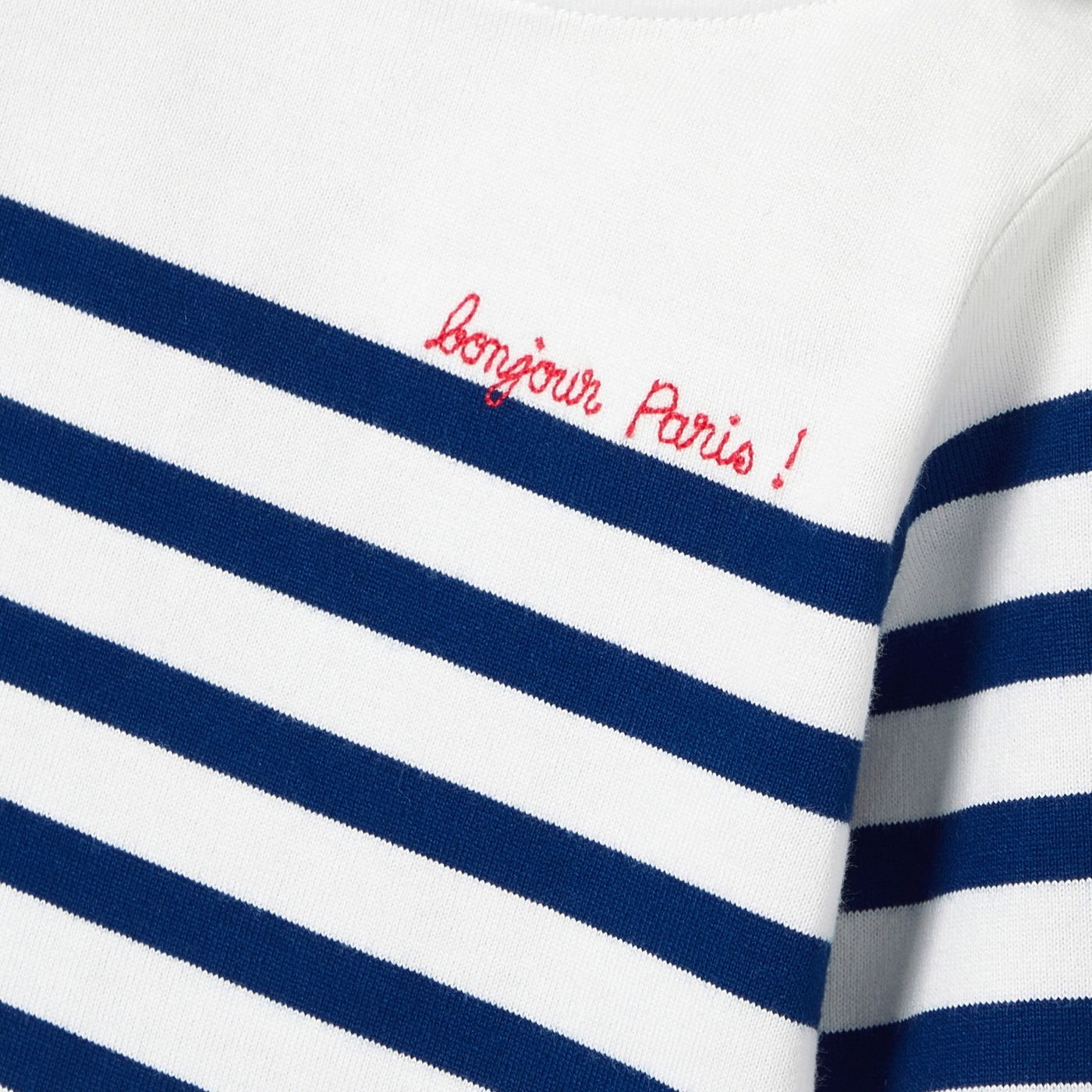 Baby boy cotton sailor-style T-shirt - White/Light Blue