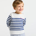 Baby boy cotton sailor-style T-shirt - White/Light Blue