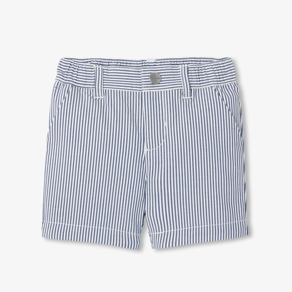 Shorts Striped in Twill Baby Boy - White/Light Blue