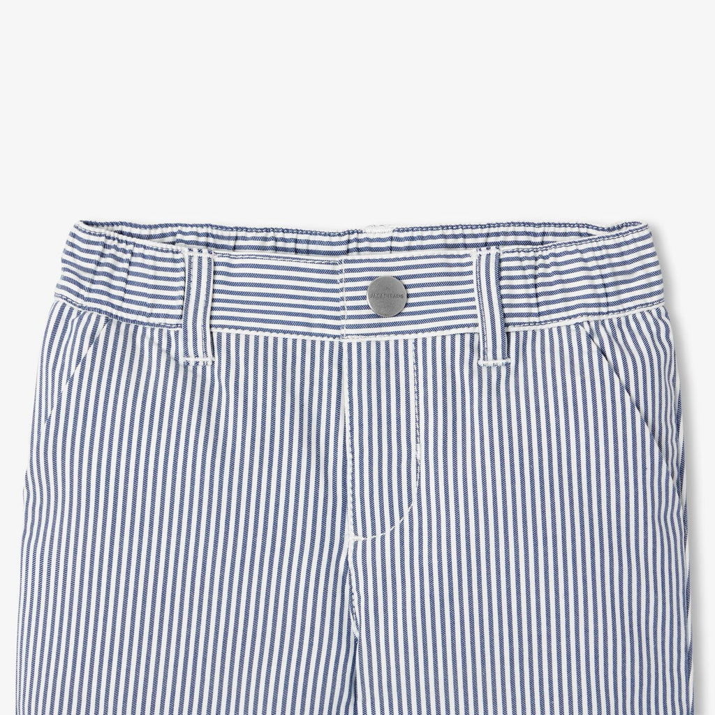 Shorts Striped in Twill Baby Boy - White/Light Blue