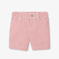 Baby boy striped twill shorts - White/Red